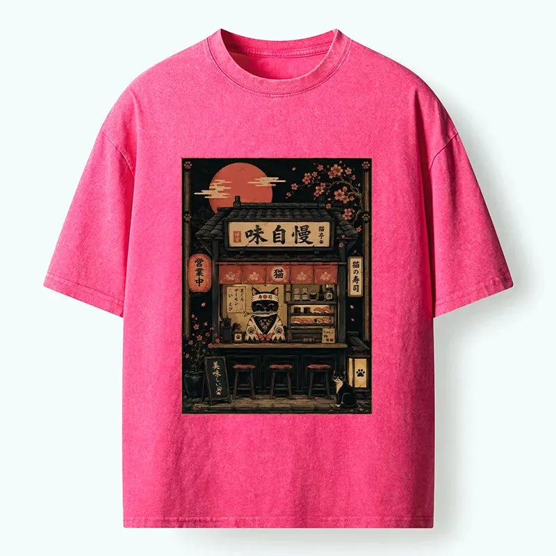 Retro Street Art Washed T-Shirt for Streetwear