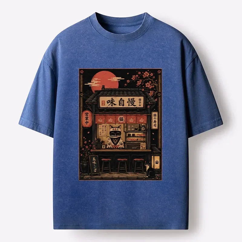 Retro Street Art Washed T-Shirt for Streetwear