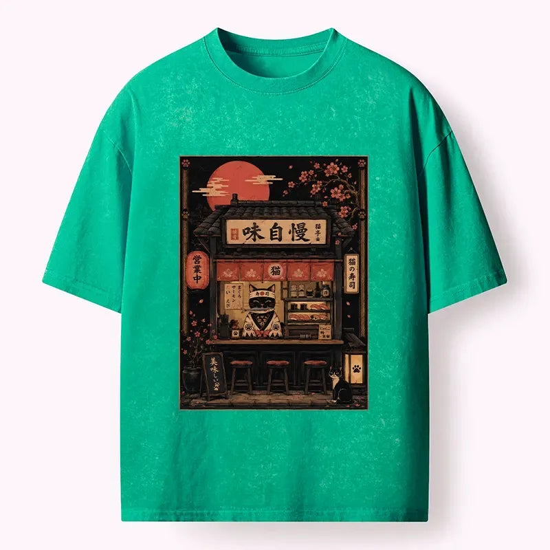 Japanese Vintage Cat T-Shirt Gift Idea