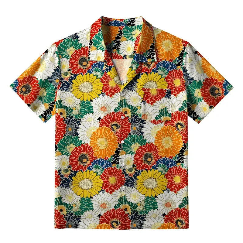 Colorful Japanese Aloha Shirt for Summer