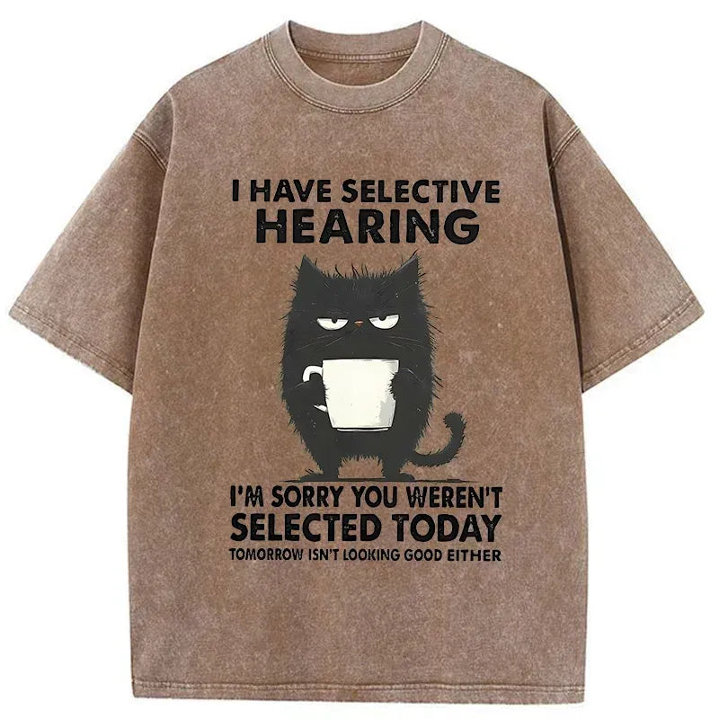 Kyoto-Lion Selective Hearing Washed T-Shirt