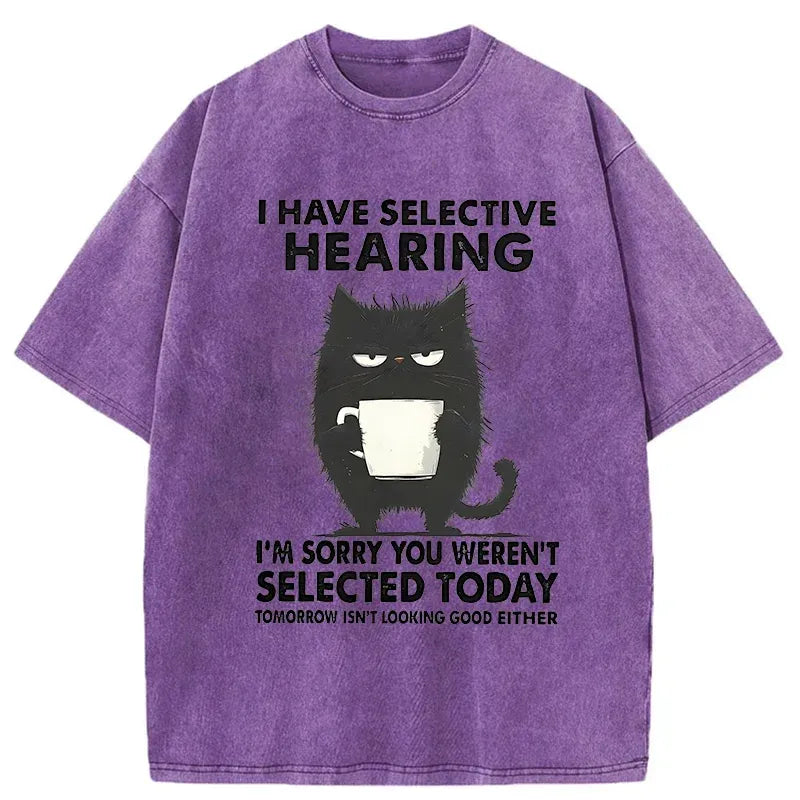 Kyoto-Lion Selective Hearing Washed T-Shirt