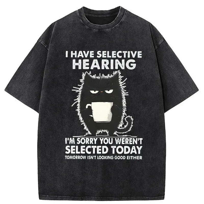 Kyoto-Lion Selective Hearing Washed T-Shirt