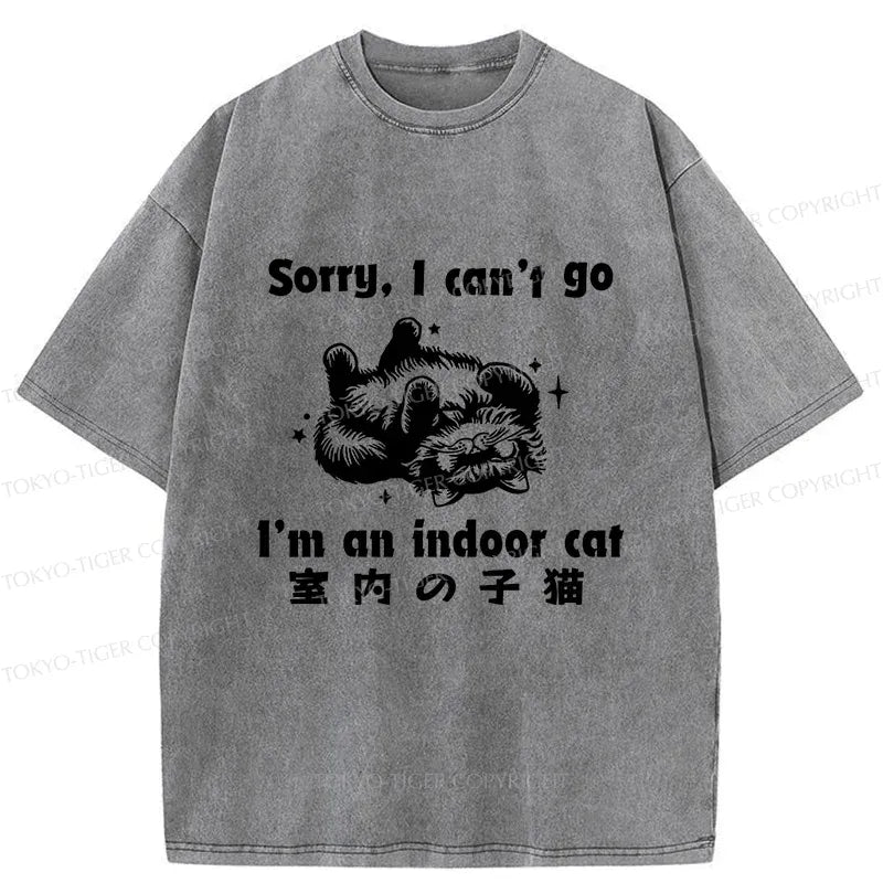 Washed Cat T-Shirt for Daily Wear
