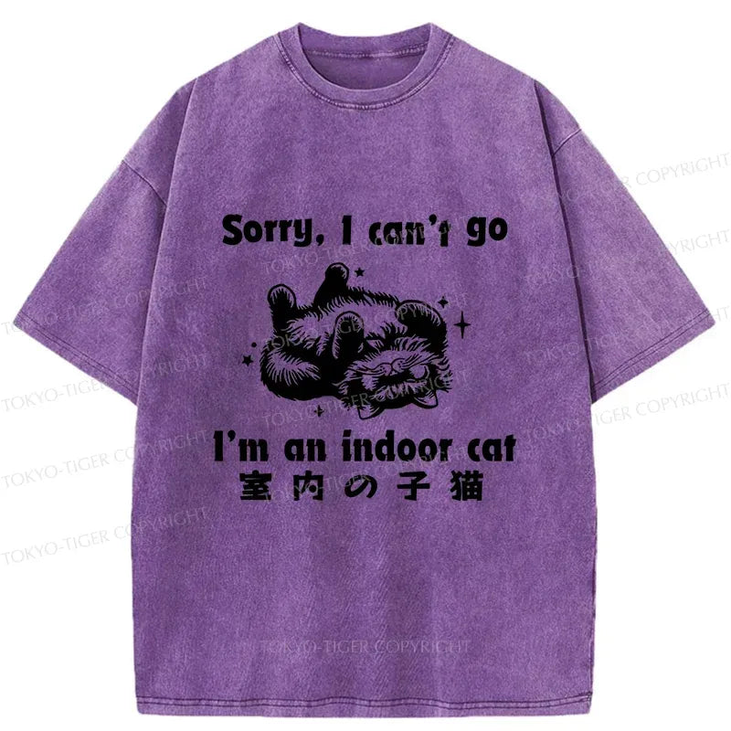 Washed Cat T-Shirt for Daily Wear