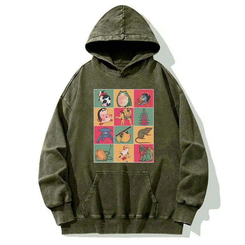 Kyoto-Lion Japanese Characteristic Goods Washed Hoodie