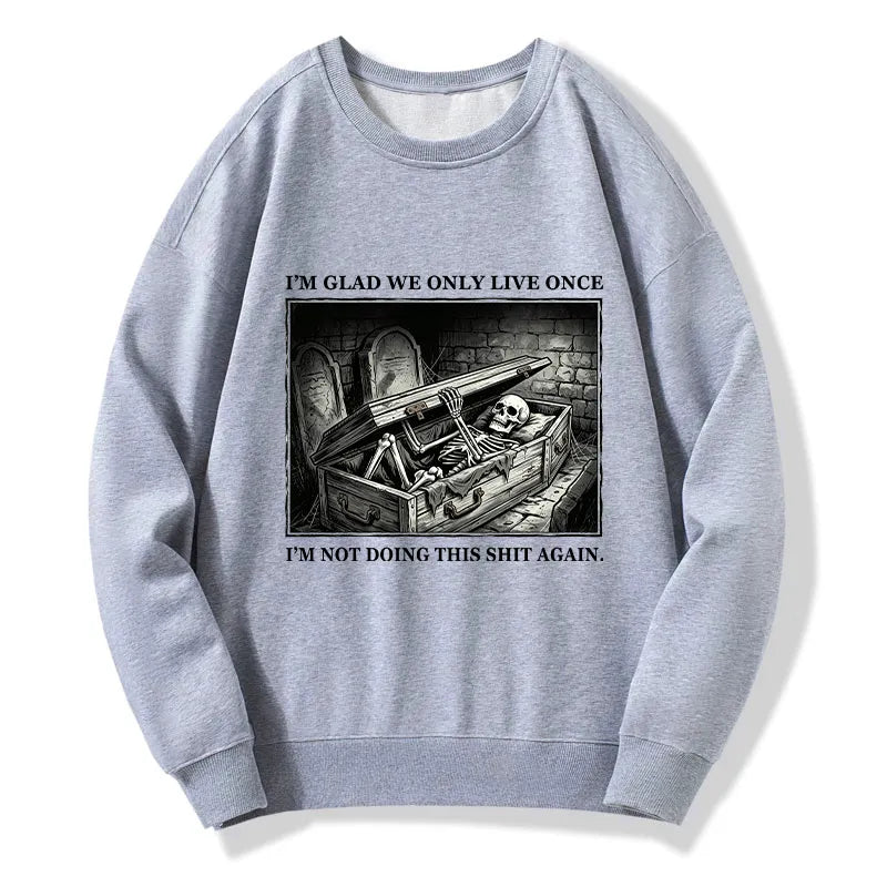 Kyoto-Lion Funny Coffin Skull Meme Classic Sweatshirt