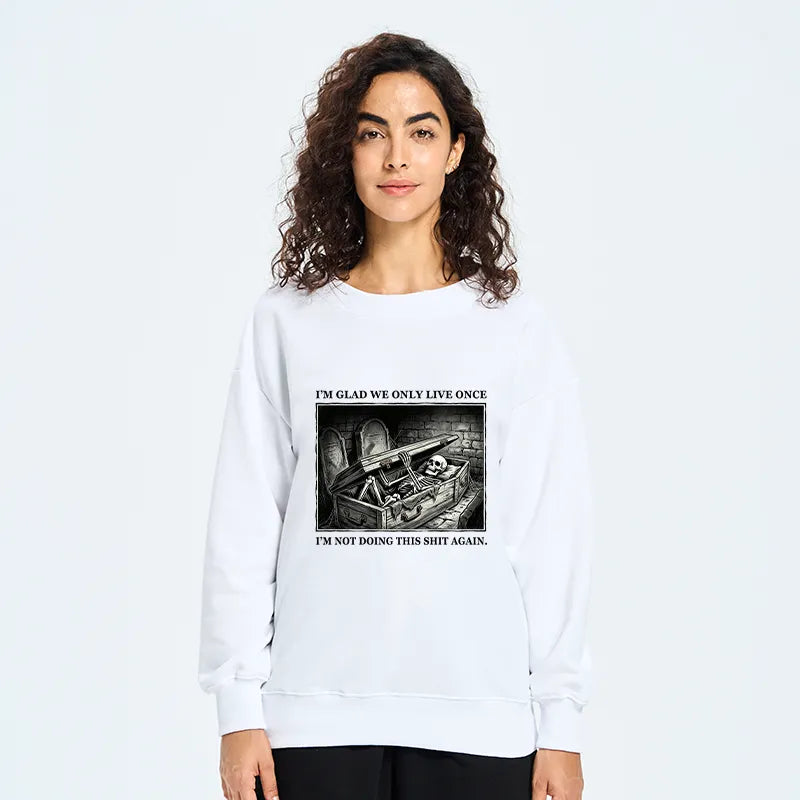 Kyoto-Lion Funny Coffin Skull Meme Classic Sweatshirt