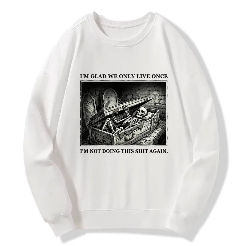Kyoto-Lion Funny Coffin Skull Meme Classic Sweatshirt