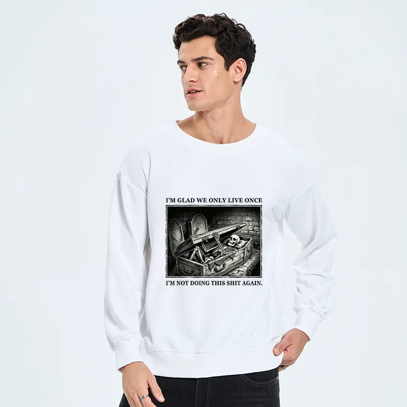 Kyoto-Lion Funny Coffin Skull Meme Classic Sweatshirt