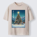 Kyoto-Lion Snow Mountain Christmas Tree Vibe Washed T-Shirt