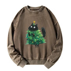 Kyoto-Lion Washed Sweatshirt for Daily Wear