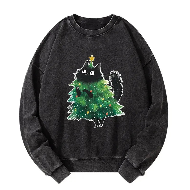 Kyoto-Lion Washed Sweatshirt for Daily Wear