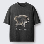 Kyoto-Lion Jimothy Raccoon Art Washed T-Shirt