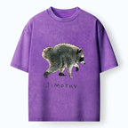 Kyoto-Lion Jimothy Raccoon Art Washed T-Shirt