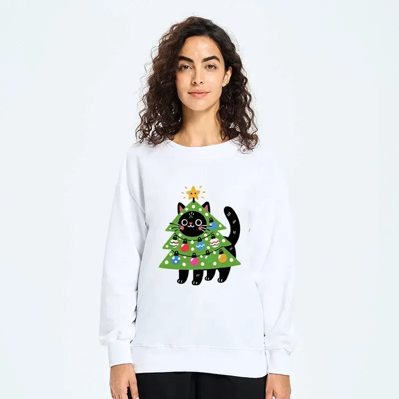 Kyoto-Lion Christmas Tree Cat Classic Sweatshirt
