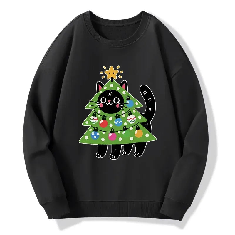 Kyoto-Lion Christmas Tree Cat Classic Sweatshirt