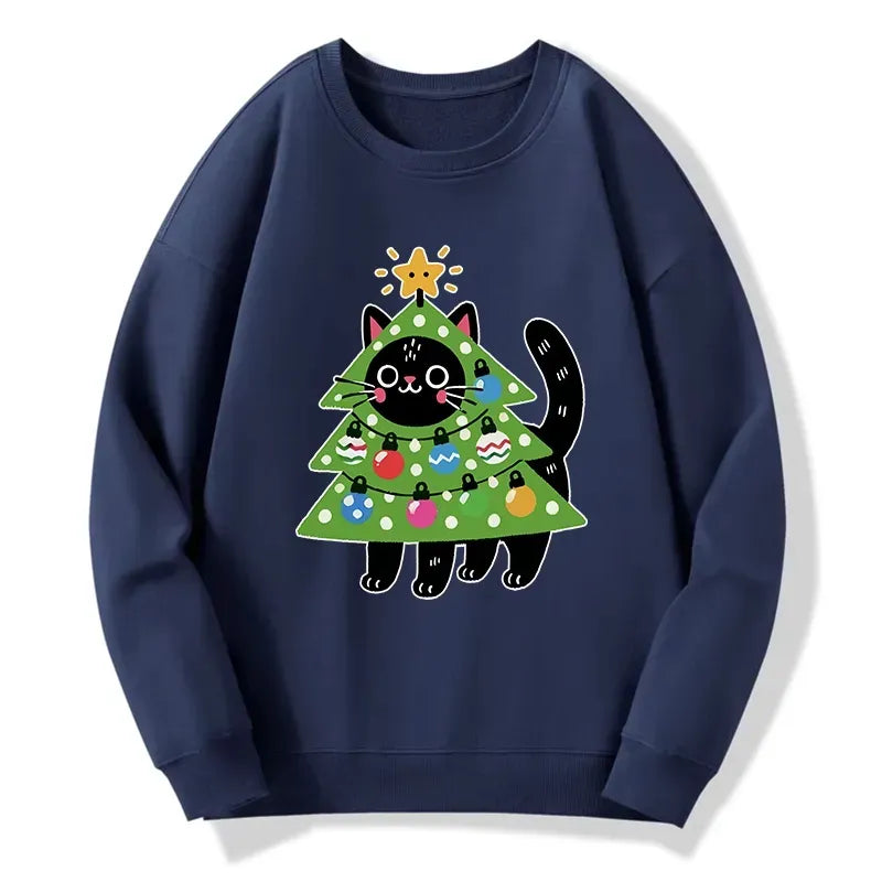 Kyoto-Lion Christmas Tree Cat Classic Sweatshirt