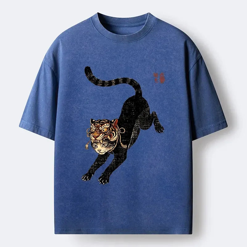 Vintage Ukiyo-e Cat T-Shirt for Daily Wear