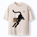 Japanese Cat With Tiger Mask T-Shirt for Summer