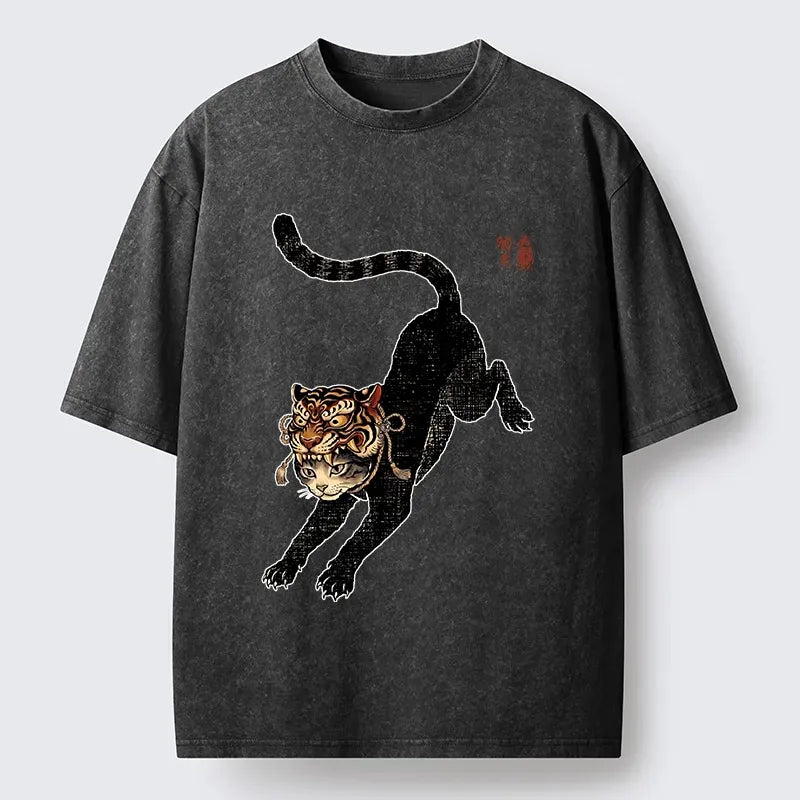 Vintage Ukiyo-e Cat T-Shirt for Daily Wear
