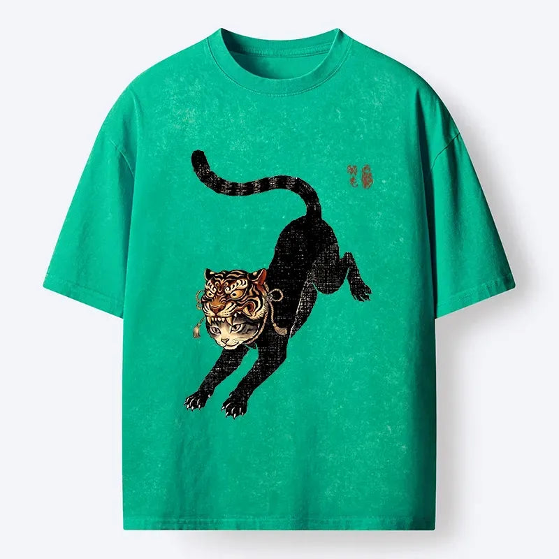 Vintage Ukiyo-e Cat T-Shirt for Daily Wear