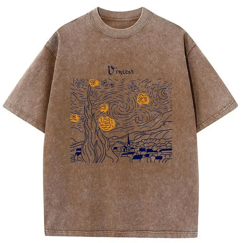 kyoto lion starry sky washed t shirt