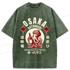 Kyoto-Lion Retro Osaka Octopus Washed T-Shirt