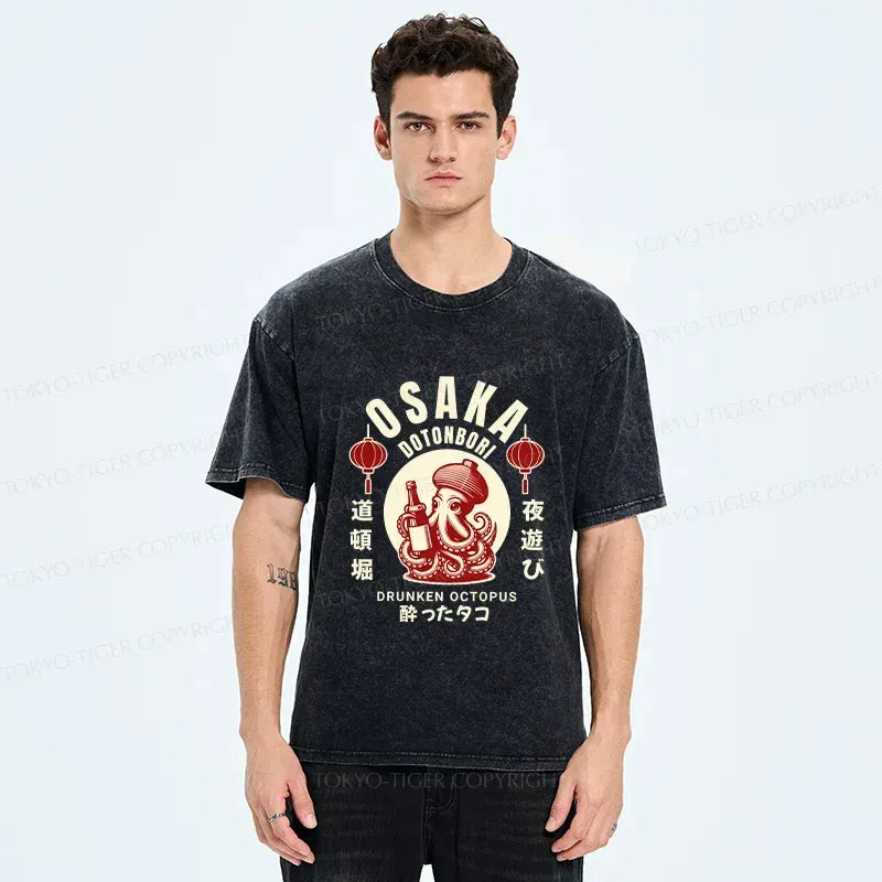 Washed Japanese Streetwear T-Shirt for Daily Wear