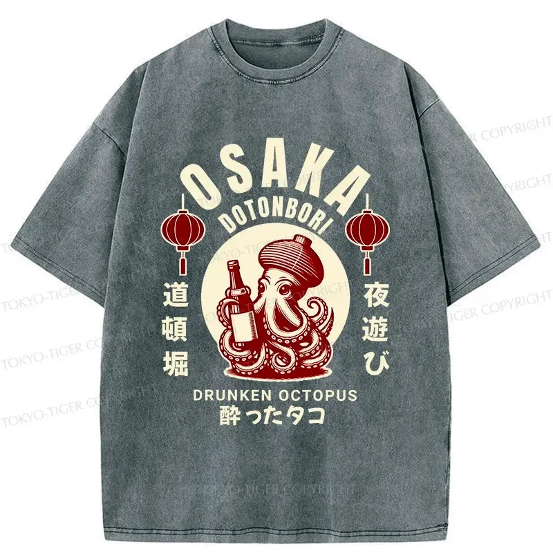 Washed Japanese Streetwear T-Shirt for Daily Wear