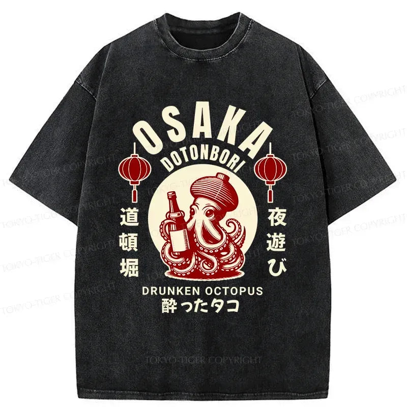 Washed Japanese Streetwear T-Shirt for Daily Wear