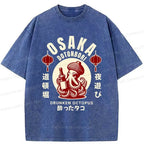 Kyoto-Lion Retro Osaka Octopus Washed T-Shirt