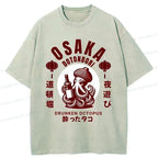 Washed Japanese Streetwear T-Shirt for Daily Wear