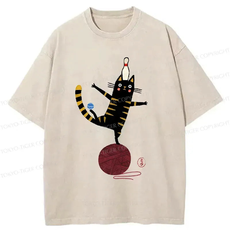 Kyoto Lion Acrobatic Kitten Washed T-Shirt Best Seller