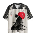 Kyoto-Lion Japanese Meditation Cat Samurai Mesh Jersey