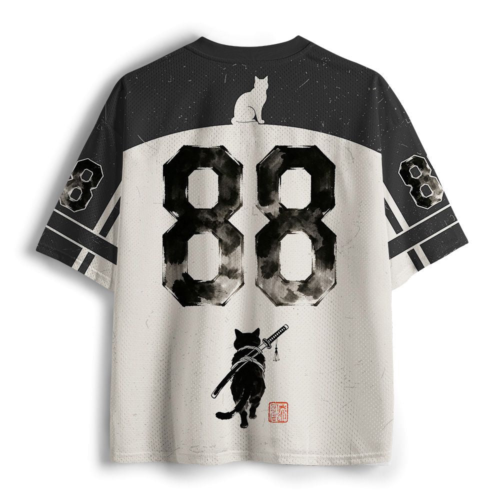 Japanese Samurai Cat Mesh Jersey
