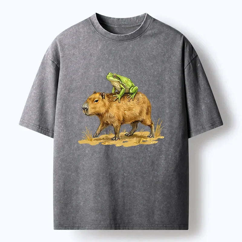 Funny Frog Riding Capybara Shirt