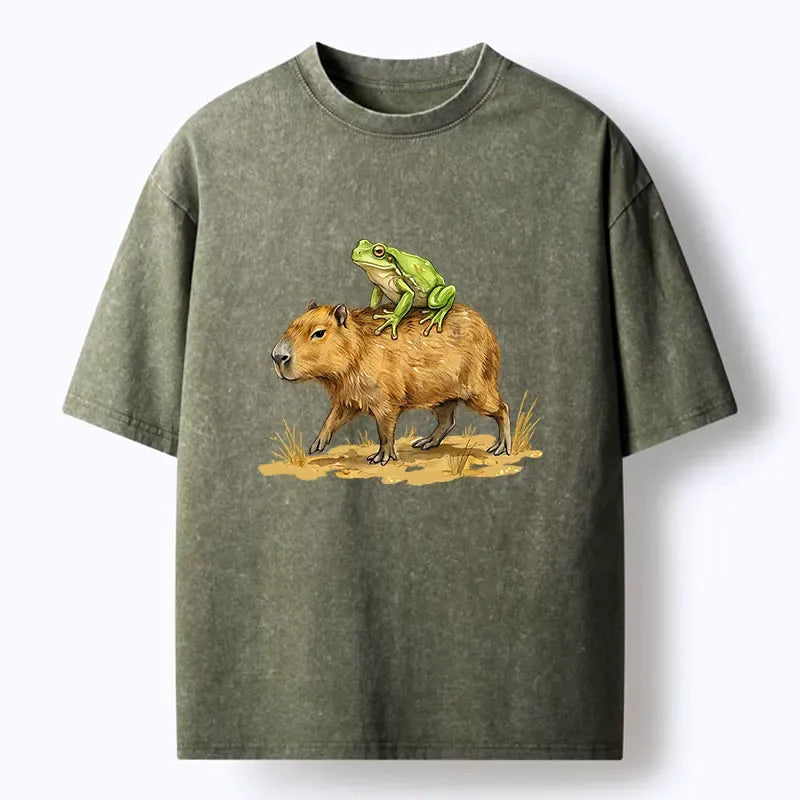 Frog Riding Capybara T-Shirt