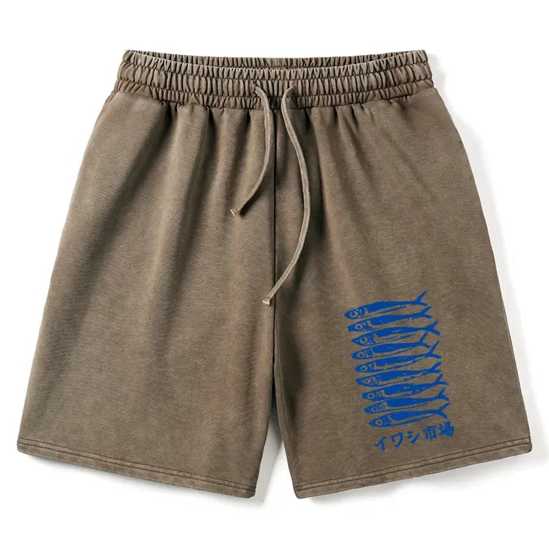 Kyoto-Lion Sardine Market Washed Shorts