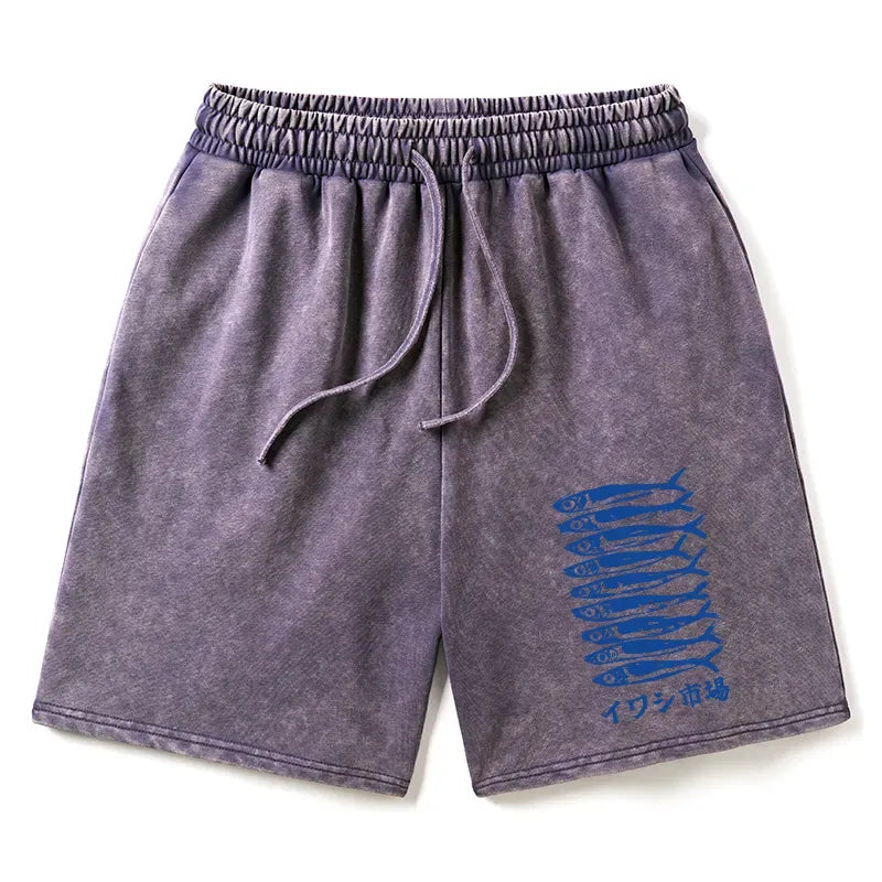 Kyoto-Lion Sardine Market Washed Shorts
