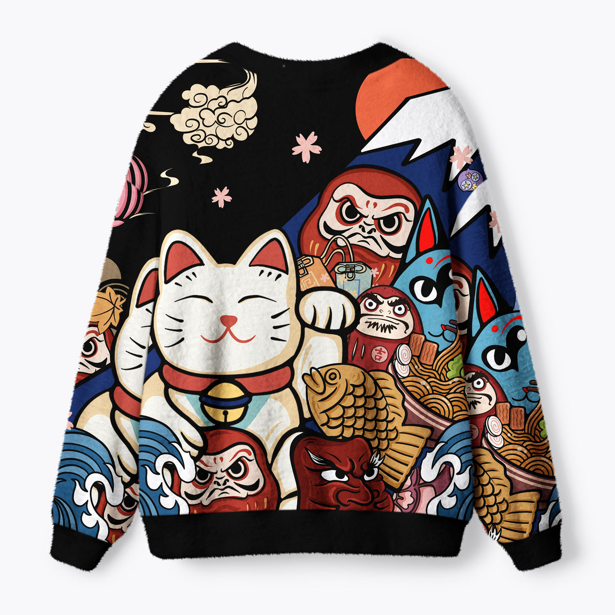 Kyoto-Lion Traditional Japanese Elements Ugly Cardigan Sweater