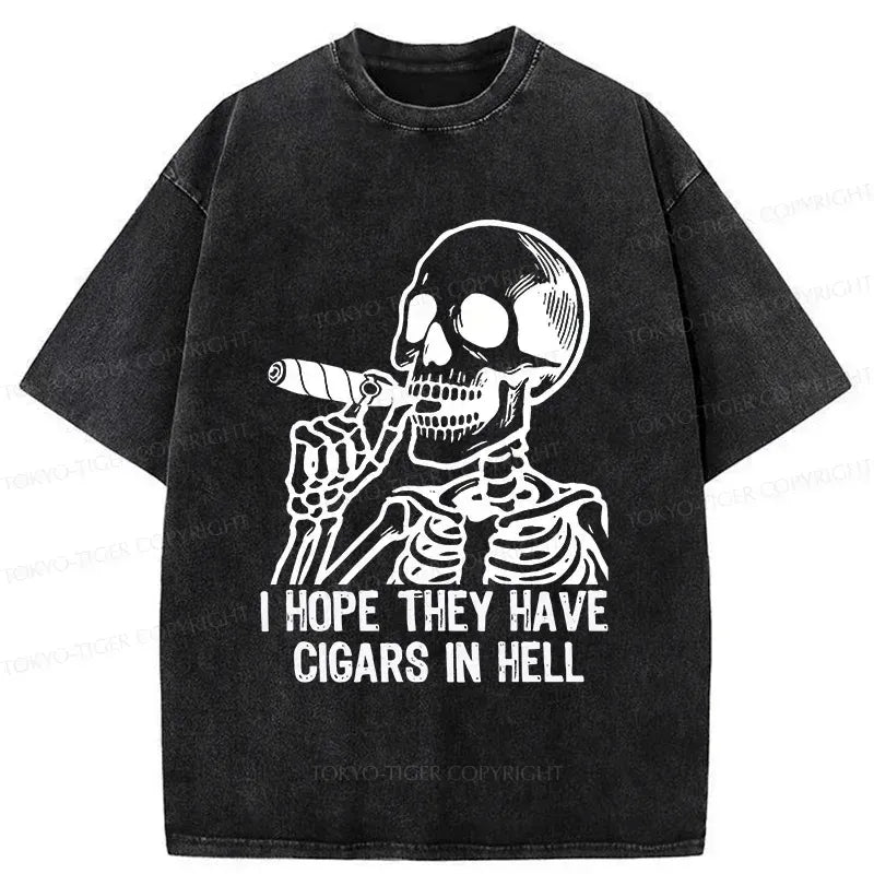 unisex skeleton cigar print tee best seller