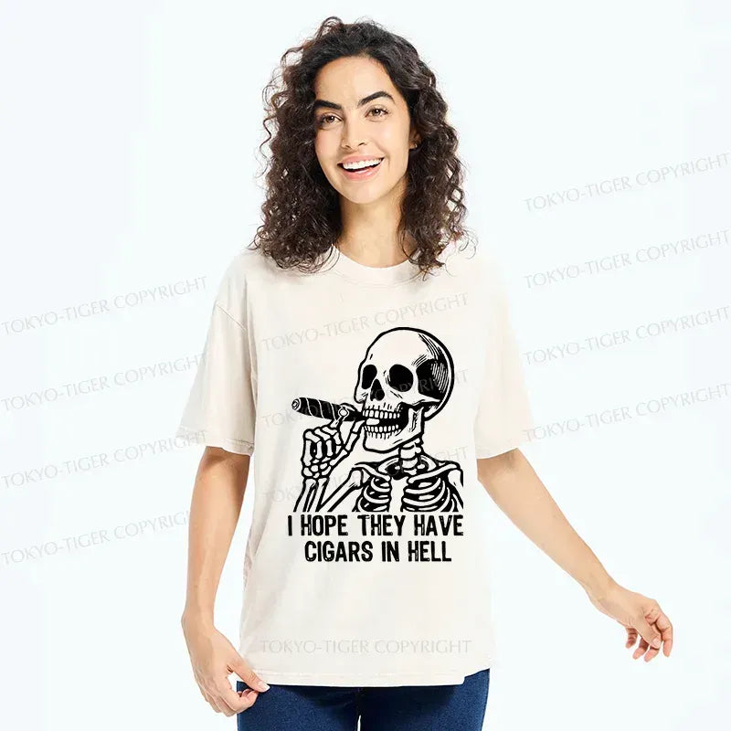 unisex skeleton cigar print tee best seller