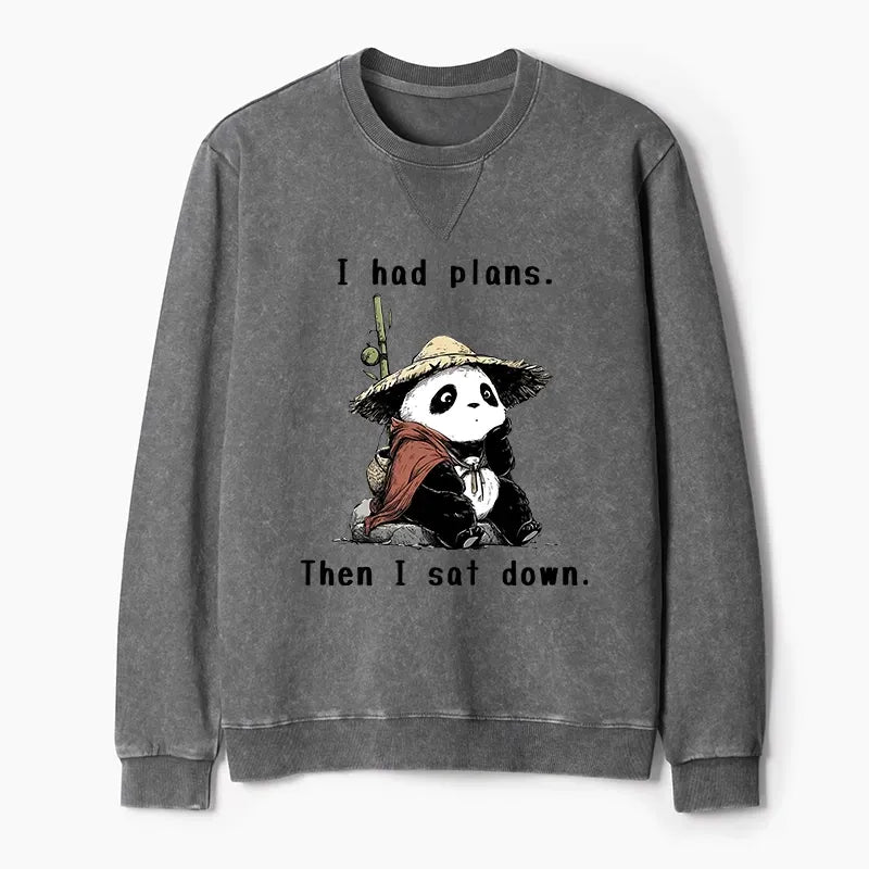 Kyoto-Lion The Maybe Later Panda Washed Terry Sweatshirt