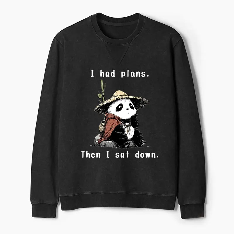 Kyoto-Lion The Maybe Later Panda Washed Terry Sweatshirt