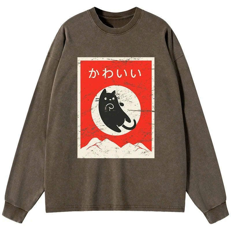Cute Black Cat T-Shirt for Streetwear