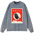 Cute Black Cat T-Shirt for Streetwear