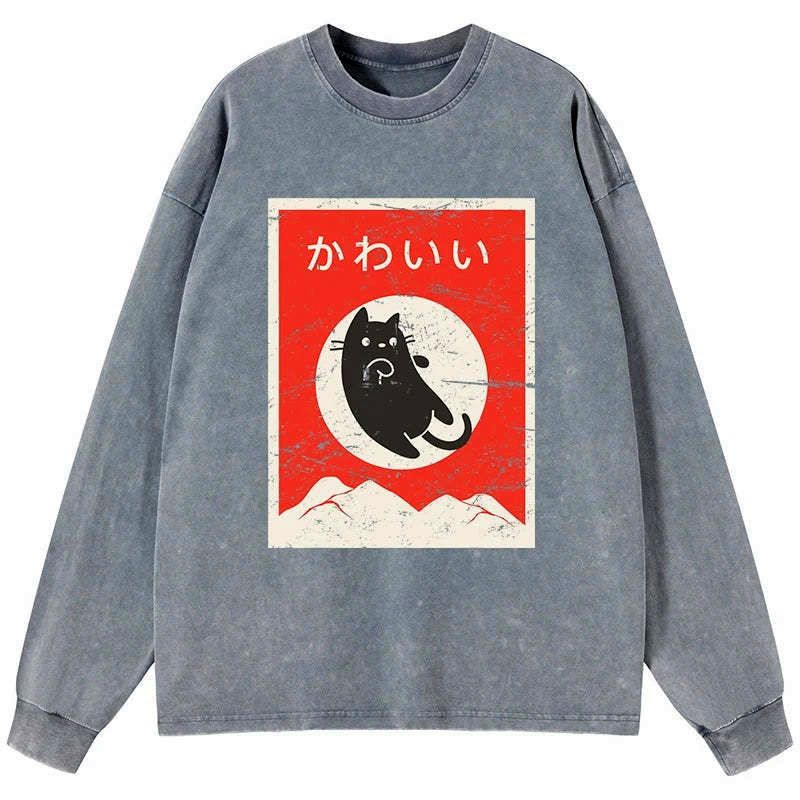 Cute Black Cat T-Shirt for Streetwear