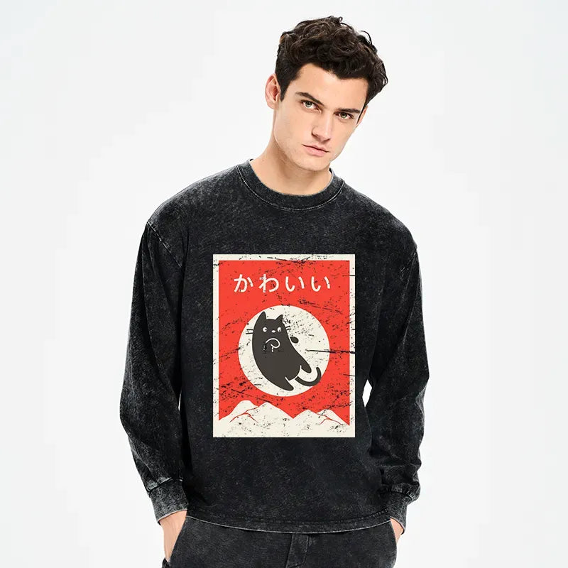 Vintage Japanese Cat Tee On Sale