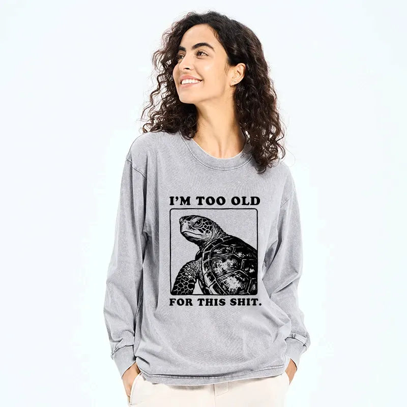 Japanese washed long sleeve t-shirt for streetwear